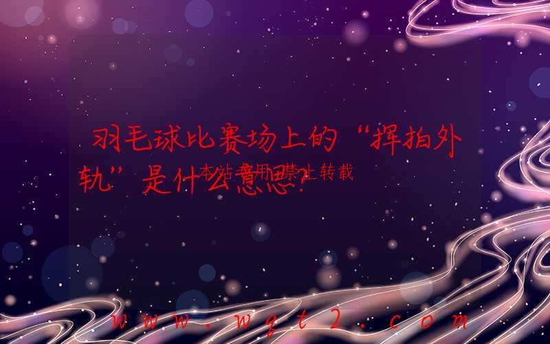 羽毛球比赛场上的“挥拍外轨”是什么意思？-第1张图片